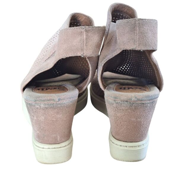 Sofft Suede Peep-Toe Comfort Sneaker Wedges Basima Dusty Pink Perforated Cushy 9 - Picture 11 of 15